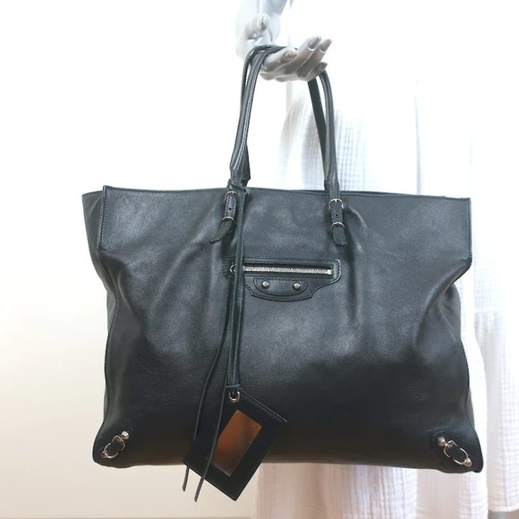 Balenciaga Handbags - Balenciaga Papier A4 Tote Black Leather Large Shoulder Bag